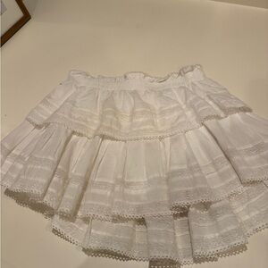 LoveShackFancy White Lace A-Line Skirt